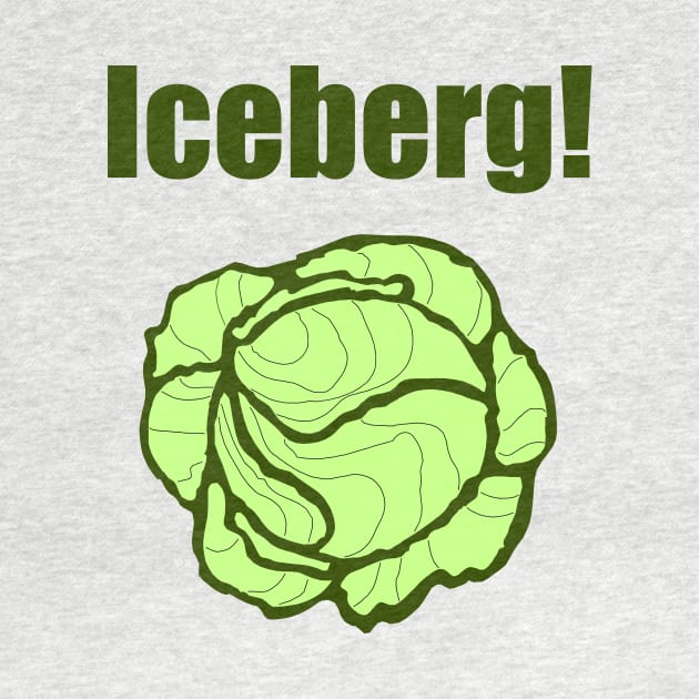 Iceberg Lettuce Head Warning Funny Vegetarian Joke by FlashMac